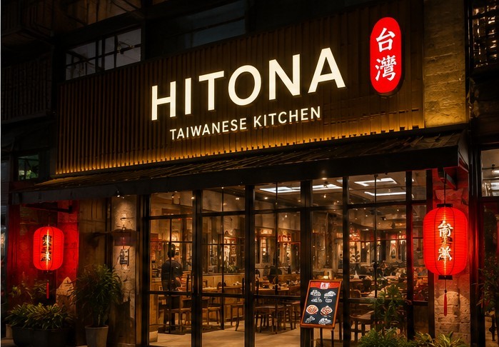 Mặt tiền nhà hàng Hitona — Taiwanese Kitchen (phối cảnh thiết kế)